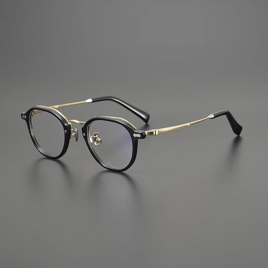 Titanium Marbled Round Prescription Eyeglasses | Ultra-Light Designer Rx Glasses – CINILY UK