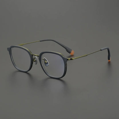 Titanium Tortoise Round Prescription Eyeglasses | Lightweight Optical Frame for Rx Lenses – CINILY UK front view