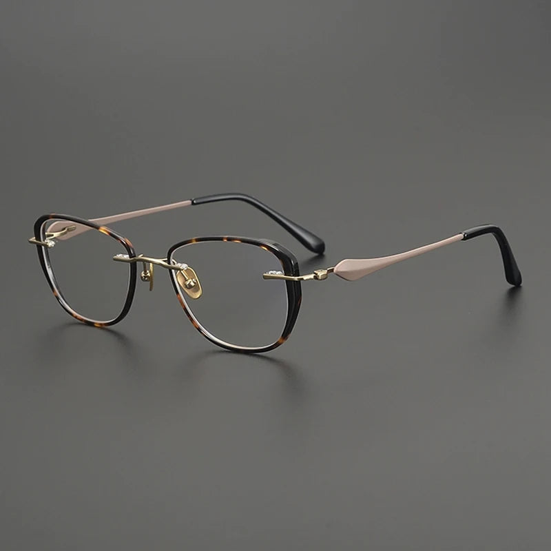 Titanium Tortoise Cat Eye Eyeglasses