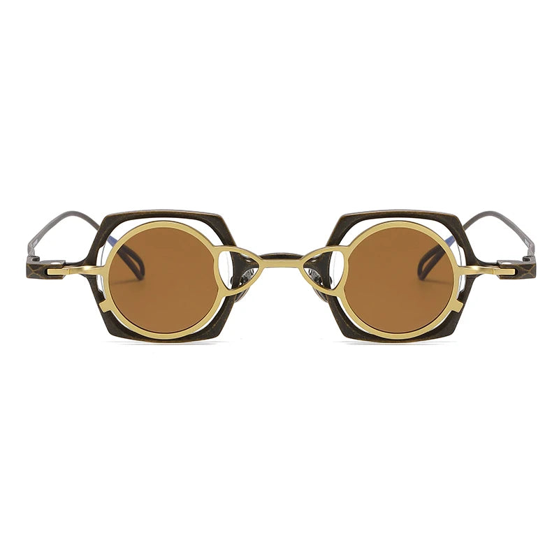 2-in-1 Magnetic Clip-On Pure Titanium Eyeglasses with Polarised Clip - Bronze