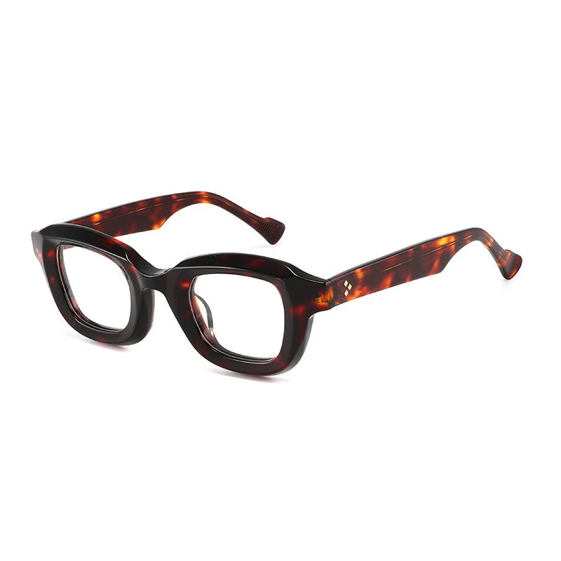 Acetate Geometric Prescription Eyeglasses | Bold Retro Rx Glasses Online – CINILY UK - Tortoise