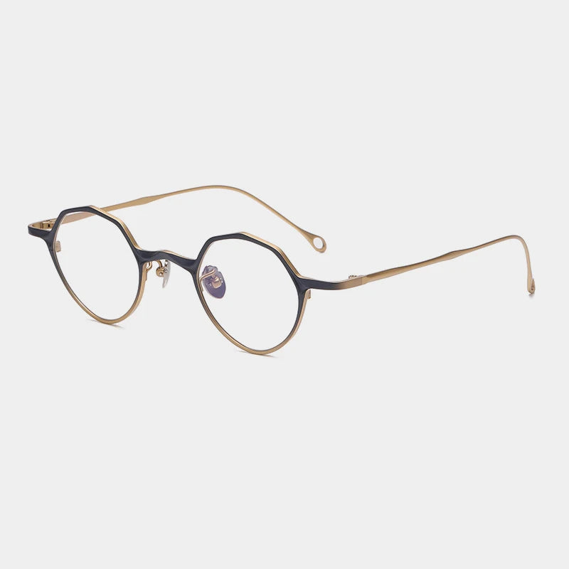 Titanium Small-Fit Round Prescription Eyeglasses | Ultra-Light Retro Rx Glasses – CINILY UK - Gold