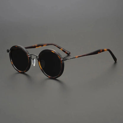 Vintage Round Polarised Sunglasses UV400 with Titanium Detail additional product view