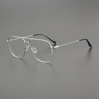 Titanium Oversized Pilot Eyeglasses | Ultra-Light Retro Optical Frames – CINILY UK front view