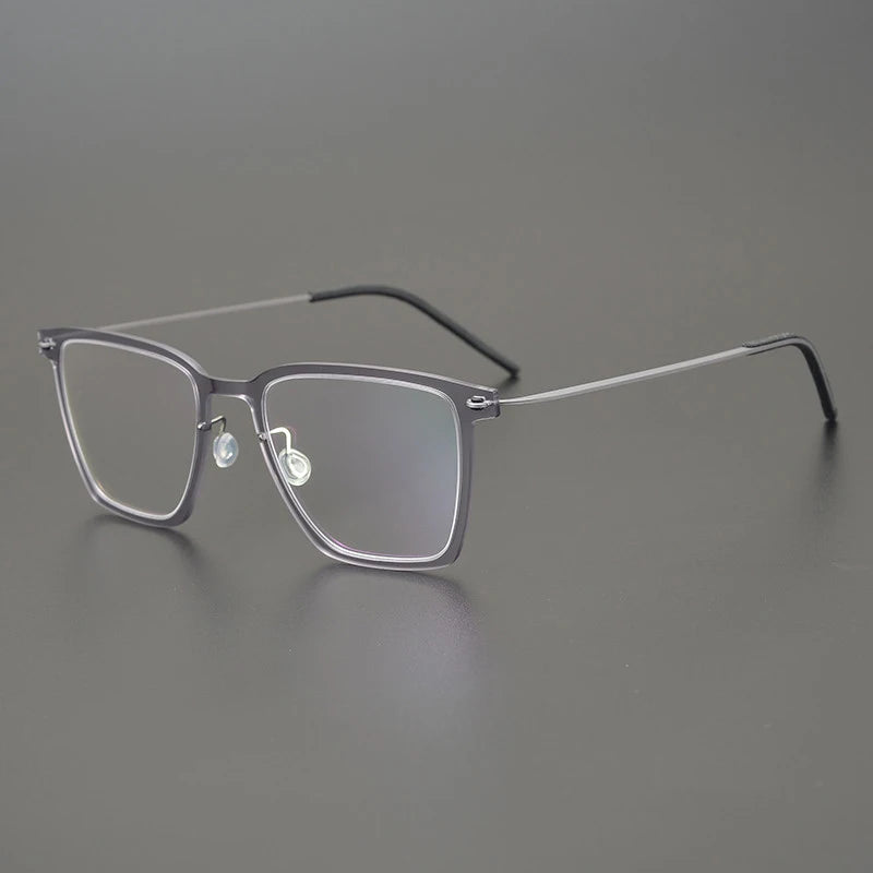 Transparent Titanium Square Eyeglasses
