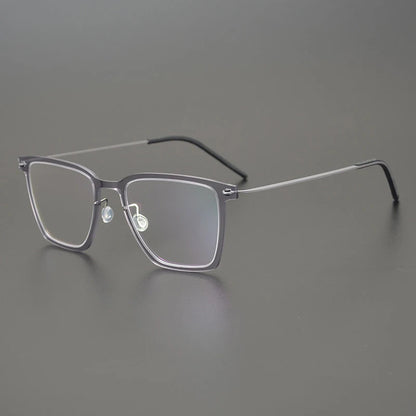 Transparent Titanium Square Eyeglasses