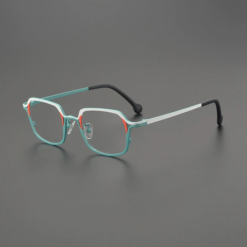 Titanium Colour-Outline Square Prescription Eyeglasses