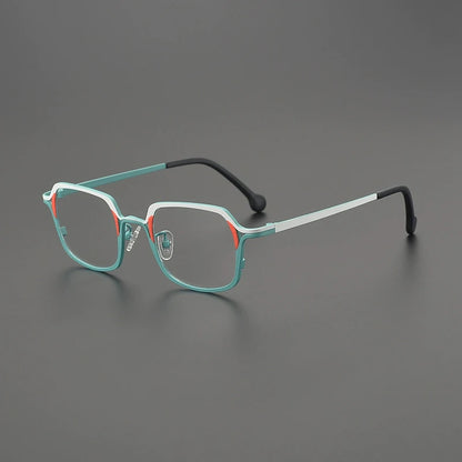 Titanium Colour-Outline Square Prescription Eyeglasses | Ultra-Light Designer Rx Glasses – CINILY UK frame detail