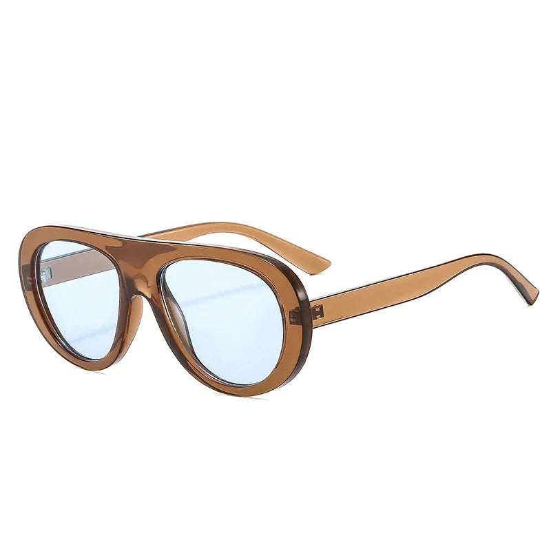 Candy Pilot UV400 Sunglasses | Bold Retro Unisex Shades – CINILY UK - Brown