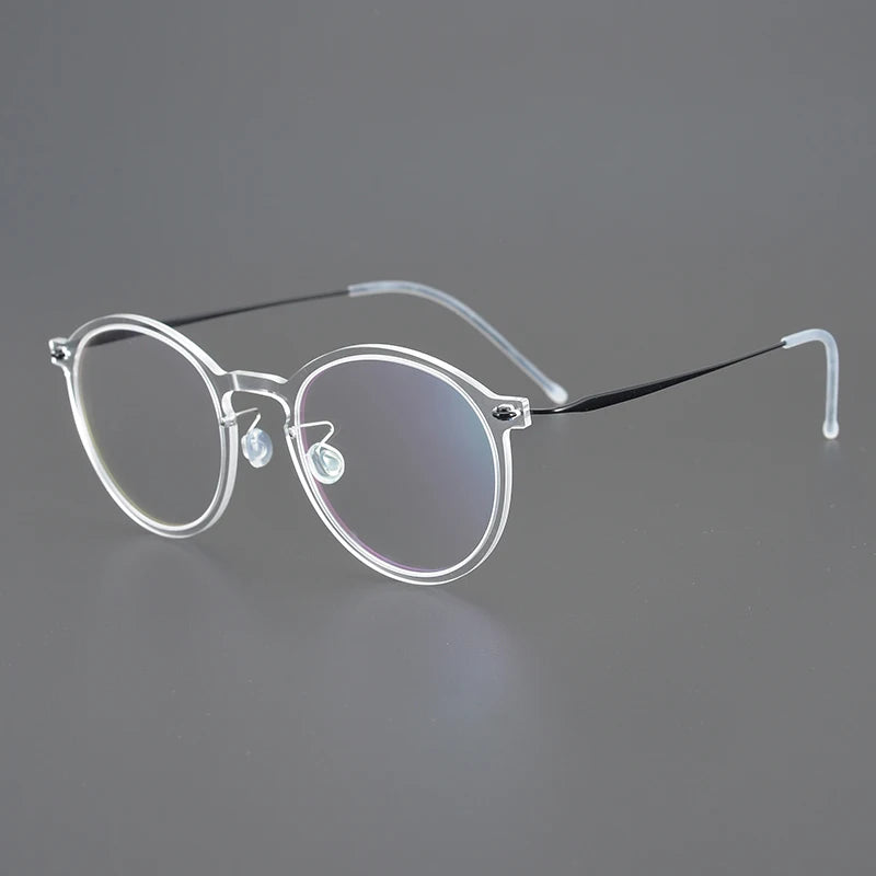 Titanium Transparent Round Eyeglasses