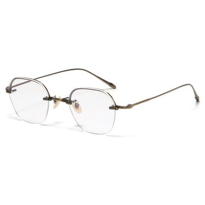 Titanium Rimless Geometric Prescription Eyeglasses | Ultra-Light Optical Frame for Rx Lenses – CINILY UK