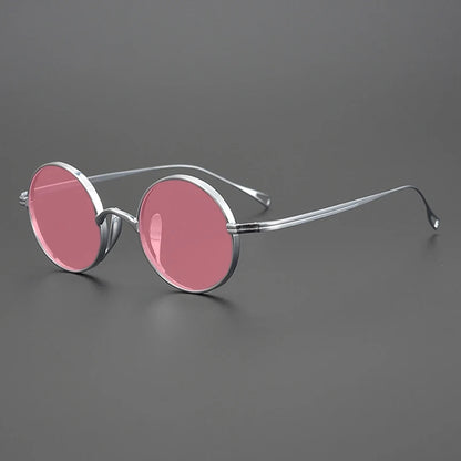 Ultra-Light Pure Titanium Polarised Vintage Small Round Sunglasses additional product view