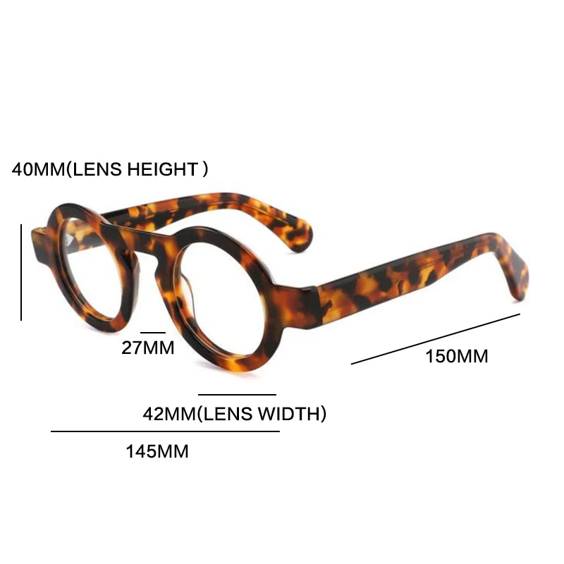 Handmade Acetate Round Prescription Glasses | Photochromic & Anti-Blue Light Options front view