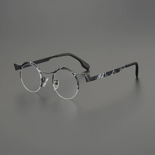 Titanium Artistic Round Prescription Eyeglasses | Colourful Lightweight Rx Glasses – CINILY UK