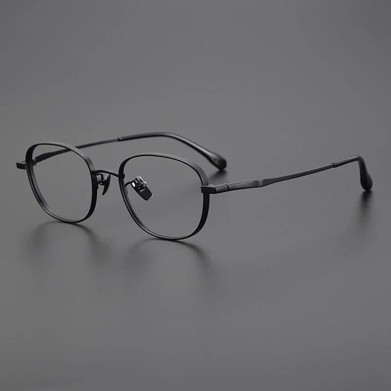 Petite Titanium Blue Panto Prescription Eyeglasses | Ultra-Light Optical Frame for Rx Lenses – CINILY UK - Black