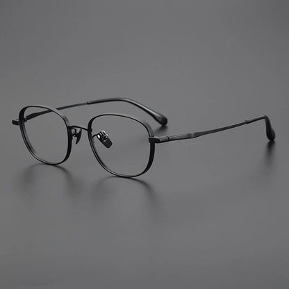 Petite Titanium Blue Panto Prescription Eyeglasses | Ultra-Light Optical Frame for Rx Lenses – CINILY UK front view