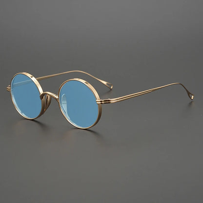 Ultra-Light Pure Titanium Polarised Vintage Small Round Sunglasses additional product view
