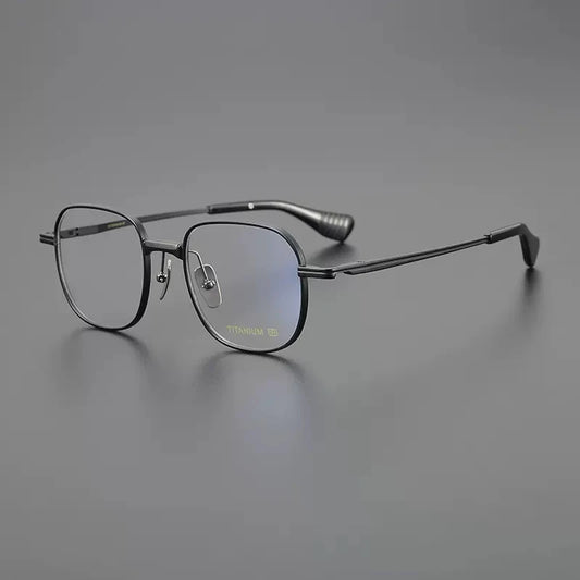 Titanium Geometric Square Eyeglasses