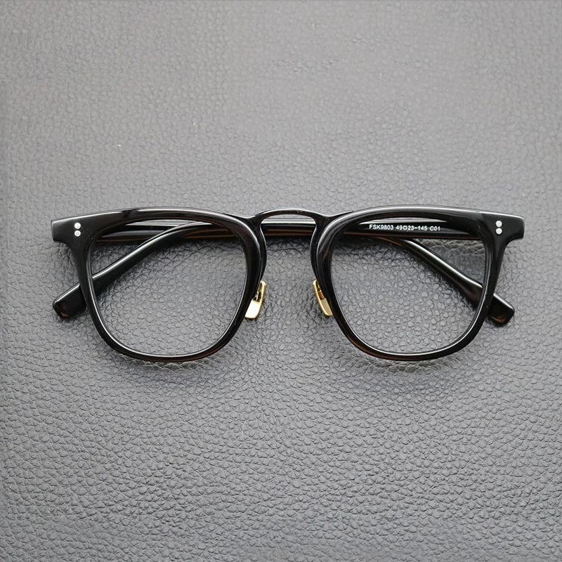 Acetate Green Patchwork Square Eyeglasses