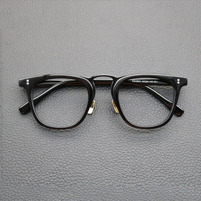 Acetate Green Patchwork Square Eyeglasses