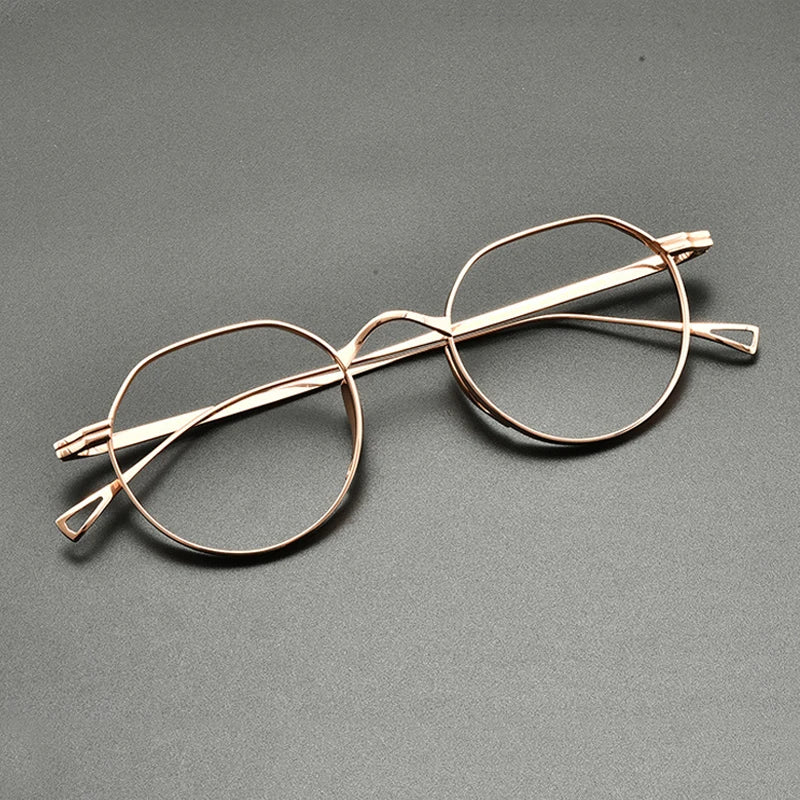 Vintage Titanium Round Optical Glasses Frame Lightweight Small Fit