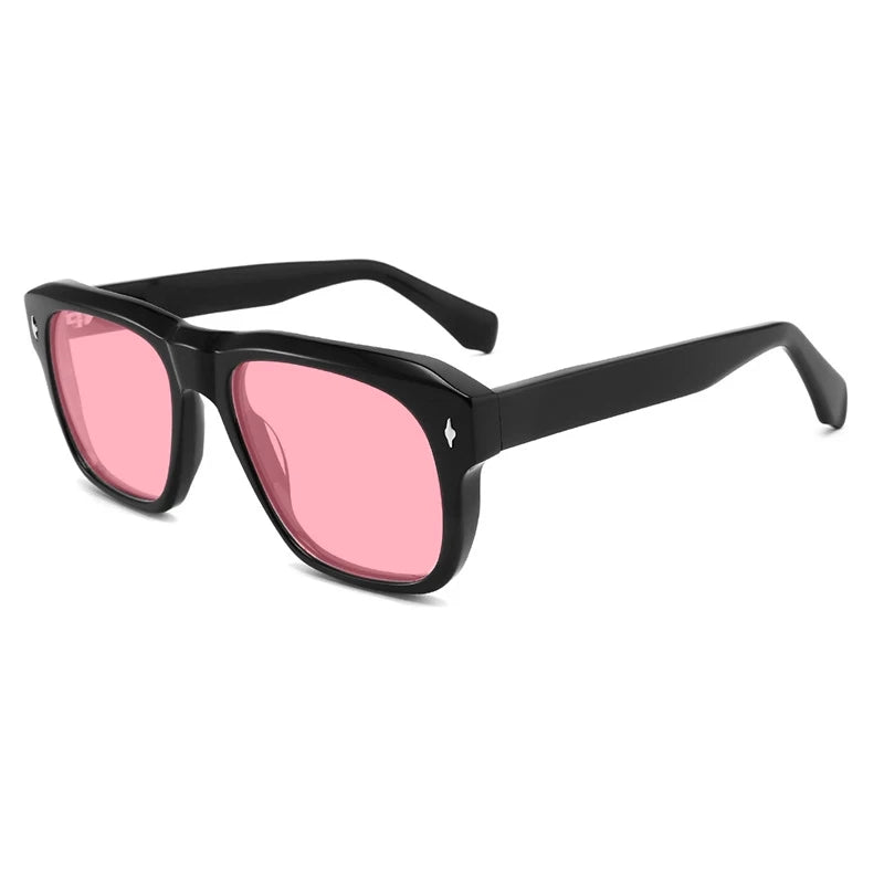 Vintage Polarised Acetate Sunglasses UV400 with a Larger Fit - Black