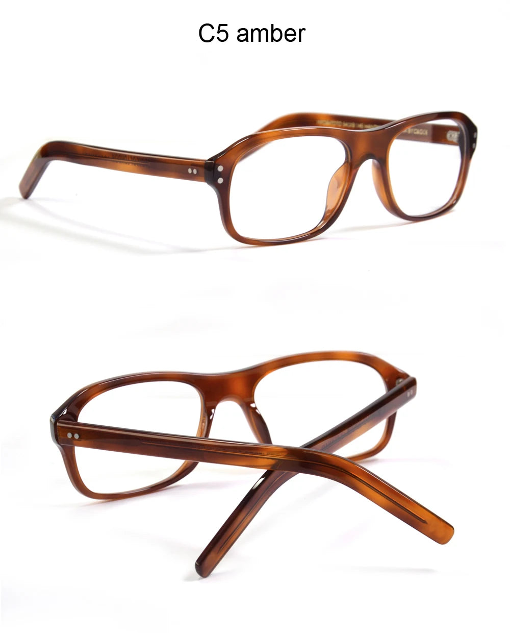 Retro Rectangle Acetate Glasses | Kingsman-Inspired Frame additional product view
