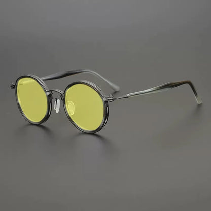 Vintage Round Polarised Sunglasses UV400 with Titanium Detail additional product view