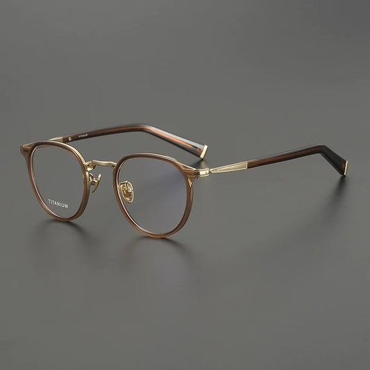 Acetate Titanium Round Prescription Eyeglasses | Lightweight Retro Rx Glasses – CINILY UK