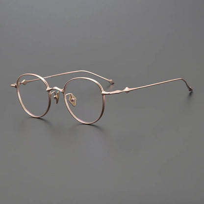 Ultra-Light Titanium Round Prescription Eyeglasses | Vintage Optical Frame for Rx Lenses – CINILY UK frame detail