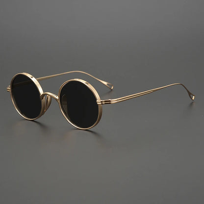 Ultra-Light Pure Titanium Polarised Vintage Small Round Sunglasses additional product view