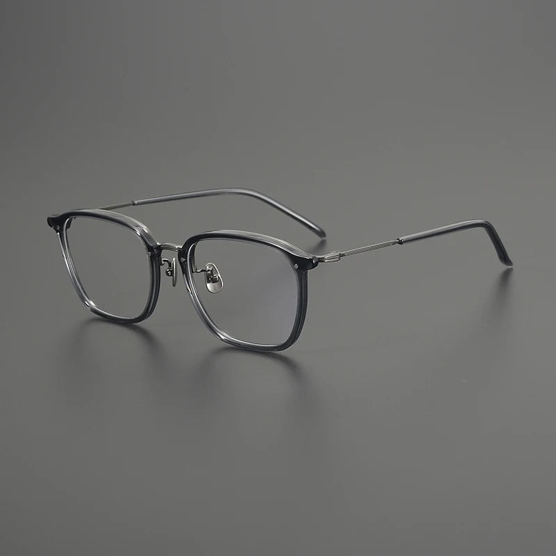 Titanium Geometric Square Prescription Eyeglasses