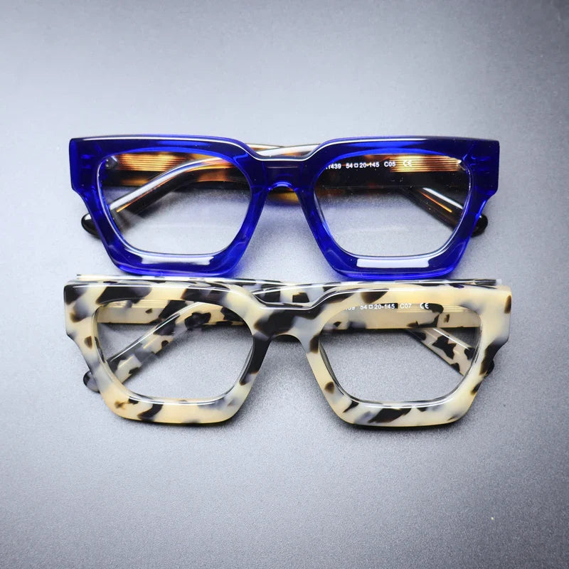 Vintage Thick Acetate Square Glasses Frame | Unisex front view