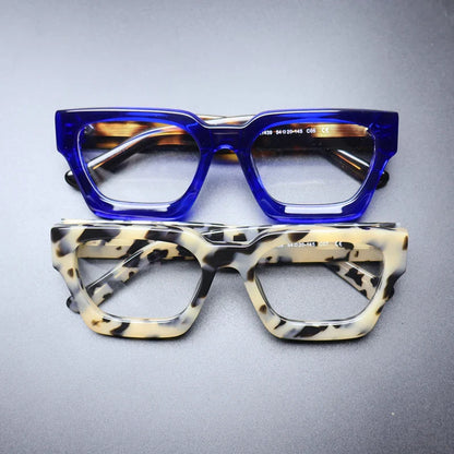 Vintage Thick Acetate Square Glasses Frame | Unisex front view