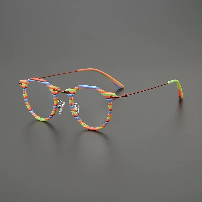 Titanium Crystal Panto Prescription Eyeglasses | Ultra-Light Optical Frame for Rx Lenses – CINILY UK - Colorful