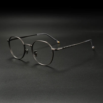 Japanese Titanium Wire Round Prescription Eyeglasses | Retro Optical Frame for Rx Lenses – CINILY UK additional product view