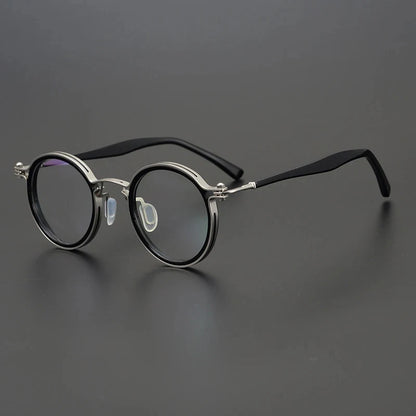 Ultra-Light Pure Titanium Vintage Round Optical Glasses Frame