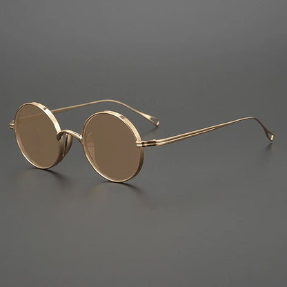 Ultra-Light Pure Titanium Polarised Vintage Small Round Sunglasses additional product view