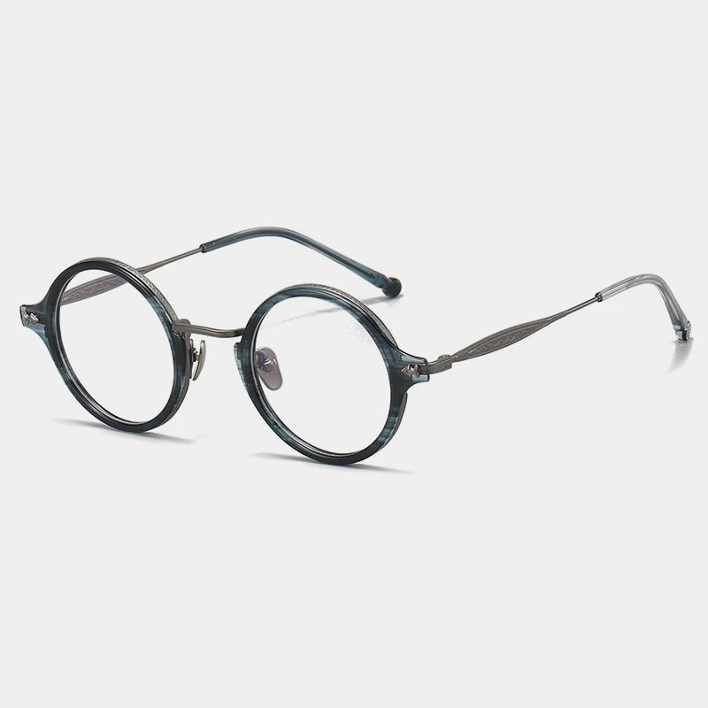 Titanium Acetate Windsor Round Eyeglasses - Blue