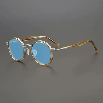 Vintage Round Polarised Sunglasses UV400 with Titanium Detail additional product view