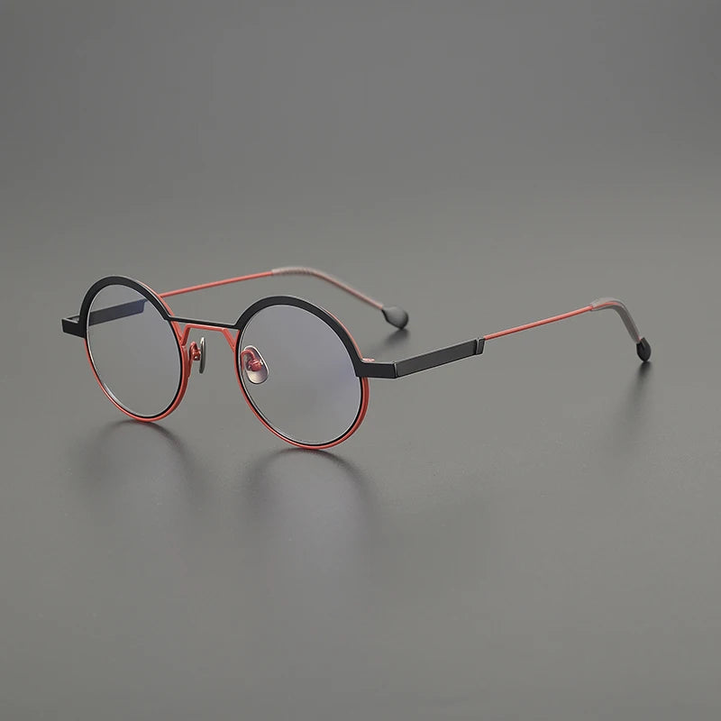 Ultra-Light Titanium Round Prescription Eyeglasses | Minimal Optical Frame for Rx Lenses – CINILY UK - Red