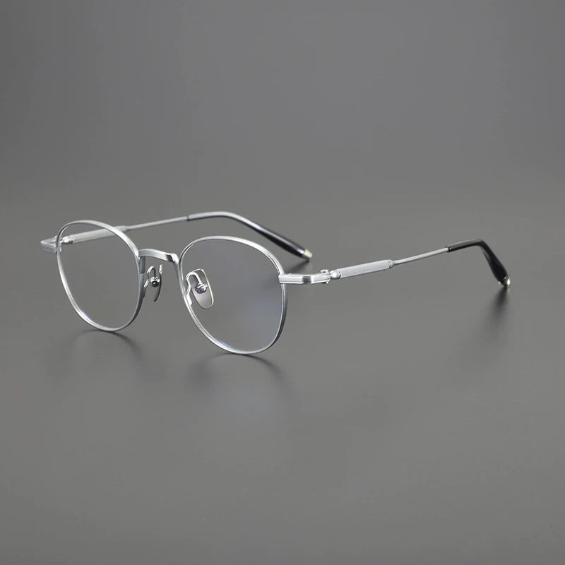 Titanium Minimalist Round Eyeglasses | Ultra-Light Retro Optical Frames – CINILY UK - silver