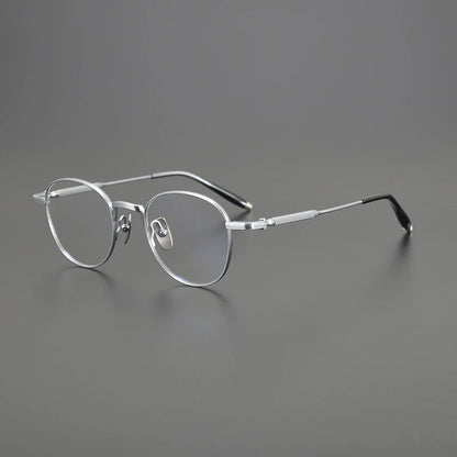 Titanium Minimalist Round Eyeglasses | Ultra-Light Retro Optical Frames – CINILY UK side view