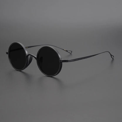 Ultra-Light Pure Titanium Polarised Vintage Small Round Sunglasses additional product view
