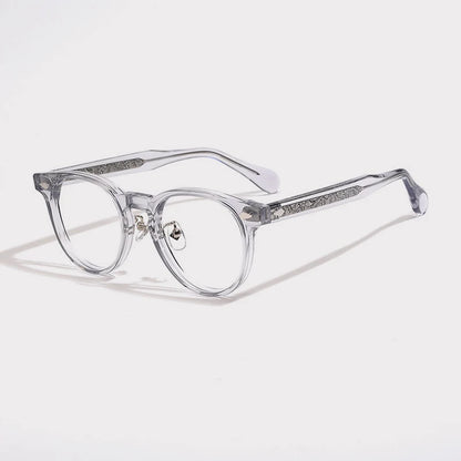 Acetate Round Prescription Eyeglasses | Affordable Retro Rx Glasses – CINILY UK lens detail