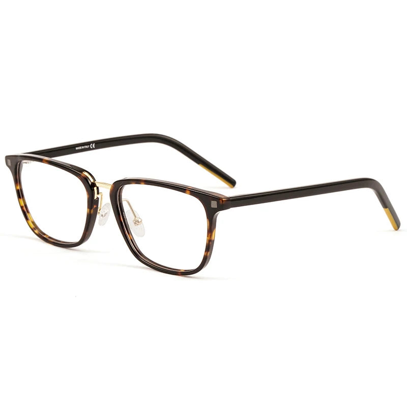 Crystal Acetate Square Prescription Eyeglasses | Transparent Optical Frame for Rx Lenses – CINILY UK - Tortoise