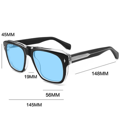Vintage Polarised Acetate Sunglasses UV400 with a Larger Fit lens detail