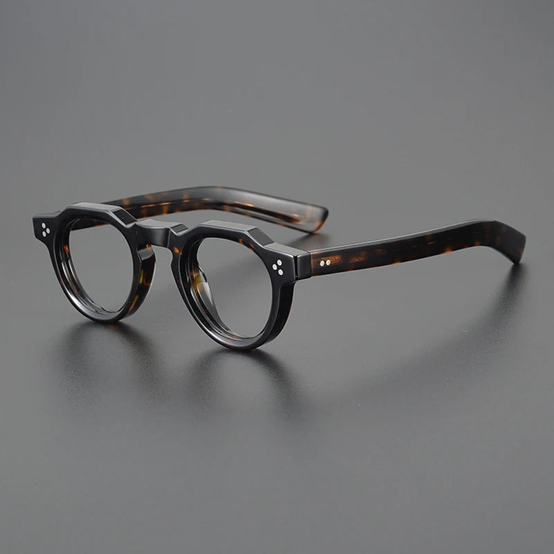 Vintage Small Round Acetate Glasses Frame | Prescription-Ready - Tortoise