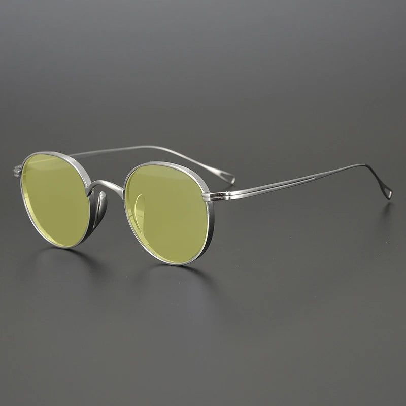Ultra-Light Pure Titanium Polarised Sunglasses | Vintage Round - silver