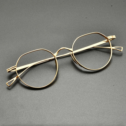 Vintage Titanium Round Optical Glasses Frame Small Fit temple detail